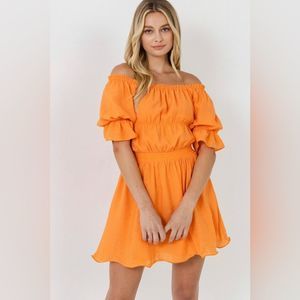 Endless Rose Off the Shoulder Flounced Mini Dress